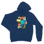 Királykék Minecraft unisex kapucnis pulóver - Clipart