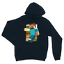 Sötétkék Minecraft unisex kapucnis pulóver - Clipart