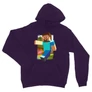 Sötétlila Minecraft unisex kapucnis pulóver - Clipart