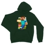 Sötétzöld Minecraft unisex kapucnis pulóver - Clipart