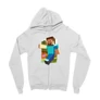Fehér Minecraft zipzáros pulóver - Clipart