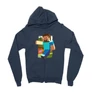 Sötétkék Minecraft zipzáros pulóver - Clipart