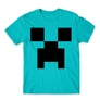 Atollkék Minecraft férfi rövid ujjú póló - Creeper face
