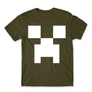 Khaki Minecraft férfi rövid ujjú póló - Creeper face