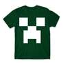 Sötétzöld Minecraft férfi rövid ujjú póló - Creeper face