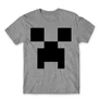 Sötétszürke Minecraft férfi rövid ujjú póló - Creeper face