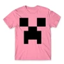 Világos rózsaszín Minecraft férfi rövid ujjú póló - Creeper face