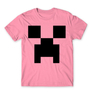 Kép 22/23 - Világos rózsaszín Minecraft férfi rövid ujjú póló - Creeper face
