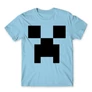 Világoskék Minecraft férfi rövid ujjú póló - Creeper face