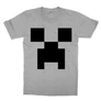 Sportszürke Minecraft gyerek rövid ujjú póló - Creeper face