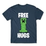 Denim Minecraft férfi rövid ujjú póló - Creeper free hugs