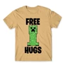 Homok Minecraft férfi rövid ujjú póló - Creeper free hugs