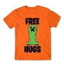 Narancs Minecraft férfi rövid ujjú póló - Creeper free hugs