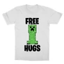 Fehér Minecraft gyerek rövid ujjú póló - Creeper free hugs