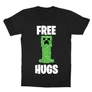Fekete Minecraft gyerek rövid ujjú póló - Creeper free hugs