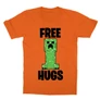 Narancs Minecraft gyerek rövid ujjú póló - Creeper free hugs