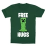 Sötétzöld Minecraft gyerek rövid ujjú póló - Creeper free hugs