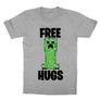 Sportszürke Minecraft gyerek rövid ujjú póló - Creeper free hugs