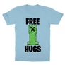 Világoskék Minecraft gyerek rövid ujjú póló - Creeper free hugs