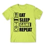 Almazöld Minecraft férfi rövid ujjú póló - Eat, sleep, game, repeat
