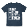Kép 8/24 - Denim Minecraft férfi rövid ujjú póló - Eat, sleep, game, repeat