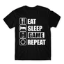 Fekete Minecraft férfi rövid ujjú póló - Eat, sleep, game, repeat