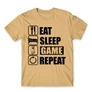 Homok Minecraft férfi rövid ujjú póló - Eat, sleep, game, repeat