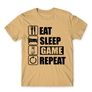 Kép 10/24 - Homok Minecraft férfi rövid ujjú póló - Eat, sleep, game, repeat