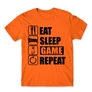 Narancs Minecraft férfi rövid ujjú póló - Eat, sleep, game, repeat