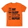 Kép 13/24 - Narancs Minecraft férfi rövid ujjú póló - Eat, sleep, game, repeat