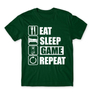 Kép 19/24 - Sötétzöld Minecraft férfi rövid ujjú póló - Eat, sleep, game, repeat