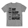 Sportszürke Minecraft férfi rövid ujjú póló - Eat, sleep, game, repeat