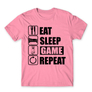 Kép 23/24 - Világos rózsaszín Minecraft férfi rövid ujjú póló - Eat, sleep, game, repeat