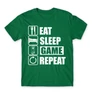 Zöld Minecraft férfi rövid ujjú póló - Eat, sleep, game, repeat