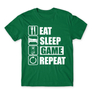 Kép 24/24 - Zöld Minecraft férfi rövid ujjú póló - Eat, sleep, game, repeat