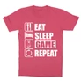Pink Minecraft gyerek rövid ujjú póló - Eat, sleep, game, repeat