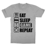 Sportszürke Minecraft gyerek rövid ujjú póló - Eat, sleep, game, repeat
