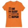 Narancs Minecraft női rövid ujjú póló - Eat, sleep, game, repeat