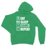 Zöld Minecraft unisex kapucnis pulóver - Eat, sleep, game, repeat