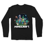 Fekete Minecraft férfi hosszú ujjú póló - Kerek Minecraft logó 2