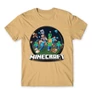 Homok Minecraft férfi rövid ujjú póló - Kerek Minecraft logó II.
