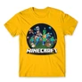 Sárga Minecraft férfi rövid ujjú póló - Kerek Minecraft logó II.
