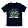 Sötétkék Minecraft férfi rövid ujjú póló - Kerek Minecraft logó II.