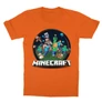 Narancs Minecraft gyerek rövid ujjú póló - Kerek Minecraft logó II.
