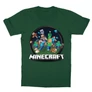 Sötétzöld Minecraft gyerek rövid ujjú póló - Kerek Minecraft logó II.