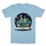 Világoskék Minecraft gyerek rövid ujjú póló - Kerek Minecraft logó II.