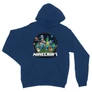 Királykék Minecraft unisex kapucnis pulóver - Kerek Minecraft logó II.