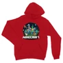 Piros Minecraft unisex kapucnis pulóver - Kerek Minecraft logó II.