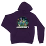 Sötétlila Minecraft unisex kapucnis pulóver - Kerek Minecraft logó II.