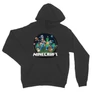 Sötétszürke Minecraft unisex kapucnis pulóver - Kerek Minecraft logó II.